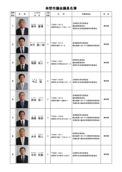 串間市議会議員名簿
