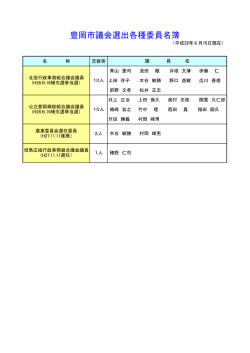 議会選出各種委員名簿