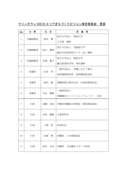マリンタウン MICE エリアまちづくりビジョン策定委員会 委員