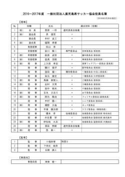 2016～2017年度 一般社団法人鹿児島県サッカー協会役員名簿