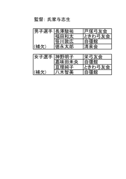 都市間交流大会の選手