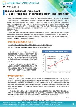 マーケットレポート 日米が金融政策の現状維持を決定