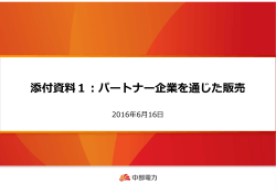 添付資料1：パートナー企業を通じた販売