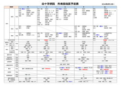 白十字病院 外来担当医予定表
