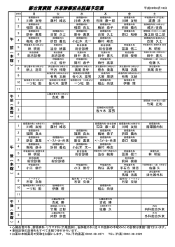 新古賀病院 外来診察担当医師予定表