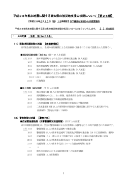 平成28年熊本地震に関する高知県の 平成28年熊本