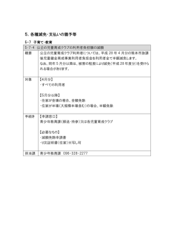 公立の児童育成クラブの利用者負担額の減額