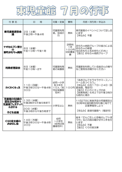 東児童館運営会 議 利用者懇談会 わくわくキッズ くりの実文庫の
