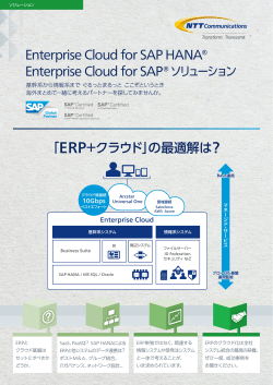 Enterprise Cloud for SAP HANA® Enterprise Cloud for SAP