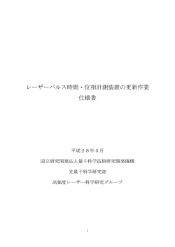 レーザーパルス時間・位相計測装置の更新作業 仕様書