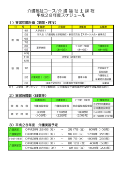 介護福祉コース/介 護 福 祉 士 課 程 平成28年度スケジュール