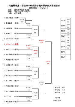 天皇賜杯第71回全日本軟式野球愛知県東部大会組合せ （ENEOS