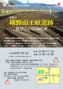 横野山王原遺跡 - top of 全国埋蔵文化財法人連絡協議会