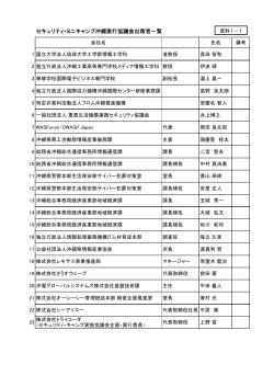 出席者一覧 - 内閣府 沖縄総合事務局