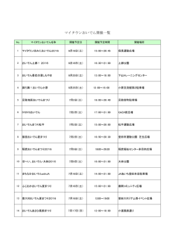 マイタウンおいでん開催一覧