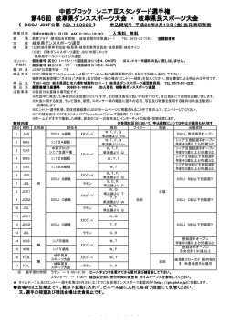 北日本新聞社賞争奪 中部ブロック シニアⅢスタンダード選手権 第46回