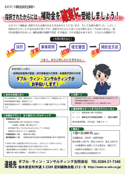 H27年補正予算 ものづくり補助金 採択後支援 - ダブル