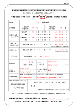 記入例 - 全日本高等学校チームダンス選手権大会