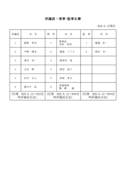 評議員・理事・監事名簿