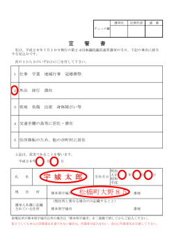 期日前投票宣誓書(記入例)(PDF 約74KB)