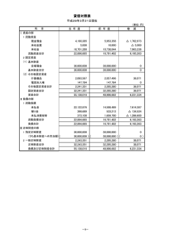 貸借対照表(平成28年3月31日現在)