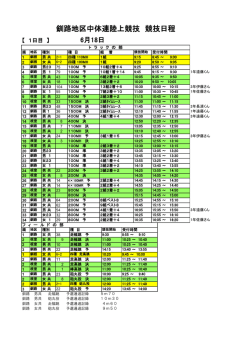 釧路地区中体連陸上競技 競技日程