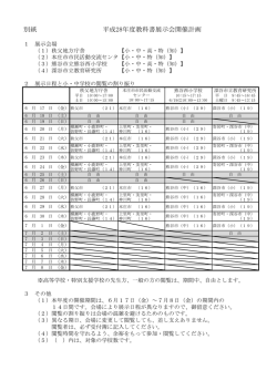 別紙 平成28年度教科書展示会開催計画
