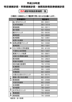 平成28年度市内健診実施医療機関(PDF:149KB)