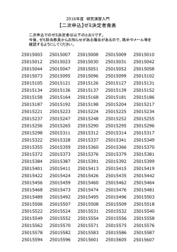 【二次申込】ゼミ決定者発表