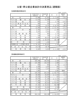 公営・準公営企業会計の決算見込（速報版）