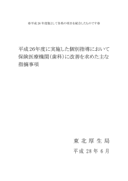 （歯科）に改善を求めた主な指摘事項（PDF：525KB）