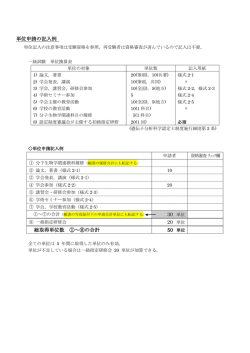 単位申請の記入例 総取得単位数 ①～⑧の合計