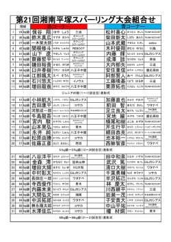 第21回湘南平塚スパーリング大会組合せ