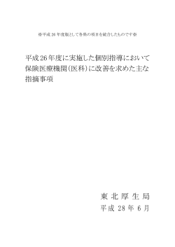 （医科）に改善を求めた主な指摘事項（PDF：817KB）
