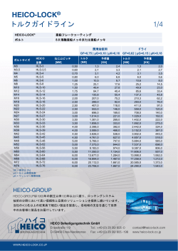 HEICO-LOCK&reg; トルクガイドライン