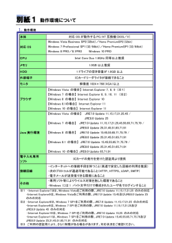 別紙1動作環境について