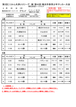 第2回こくみん共済U12リーグ 兼）第43回 横浜市春季少年サッカー大会