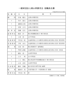 一般財団法人岡山県教育会 役職員名簿