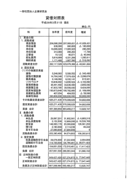 貸借対照表 平成27年度