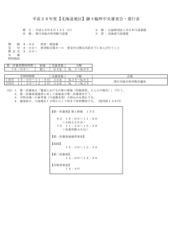 平成28年度【北海道地区】錬士臨時中央審査会・進行表