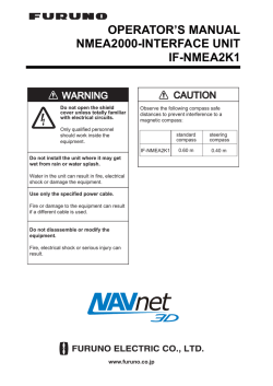 OPERATOR`S MANUAL NMEA2000-INTERFACE UNIT