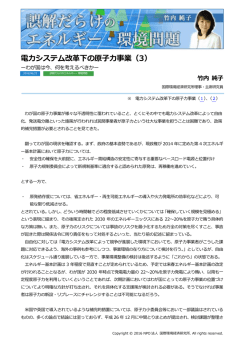 記事全文（PDF） - NPO法人 国際環境経済研究所｜International