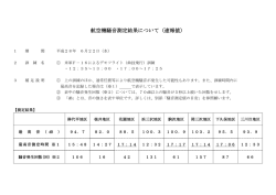 航空機騒音測定結果について（速報値）