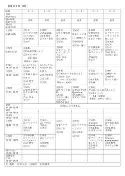 6月21日（火） ① 教科 ②単元名 ③場所 ④指導者