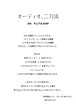 オーディオ、二刀流 20S デュアルA2DP 20Sの最新ファームウェアから