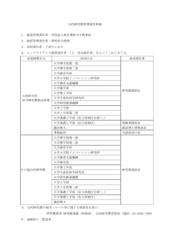 公的研究費管理責任体制 1．最高管理責任者：学校法人東京理科大学