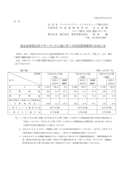 東京証券取引所マザーズへの上場に伴う当社決算情報等のお知らせ