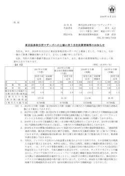 東京証券取引所マザーズへの上場に伴う当社決算情報等のお知らせ