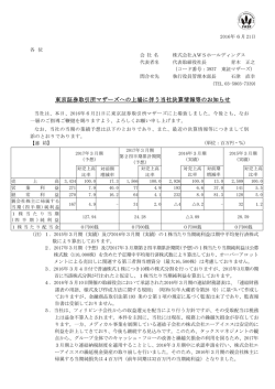 東京証券取引所マザーズへの上場に伴う当社決算情報等のお知らせ