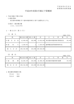 補正予算の概要